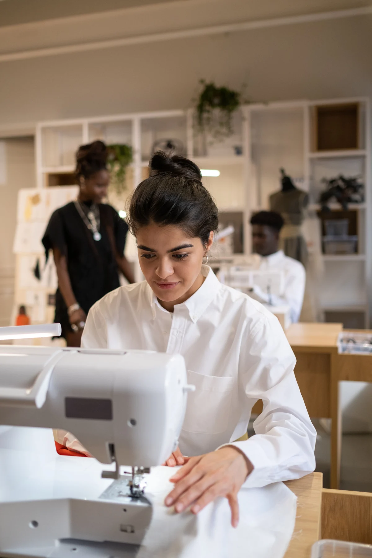 Garment construction inside a fashion atelier